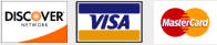 we accept discover, visa and mastercard